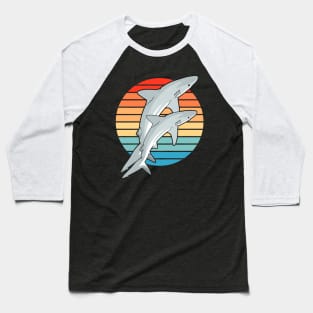 Caribbean Reef Sharks Retro Sunset Baseball T-Shirt